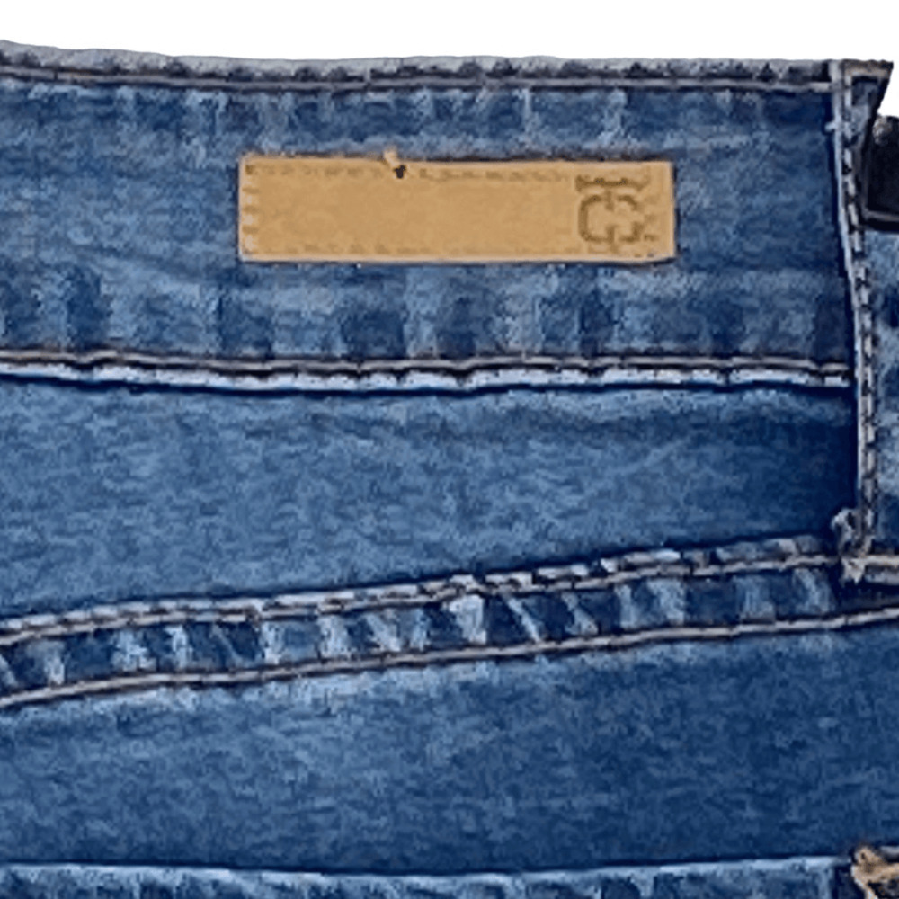 True Craft Blue Denim Floral Embroidery Ripped Skinny Jeans Medium Wash Size 3 - Picture 7 of 11